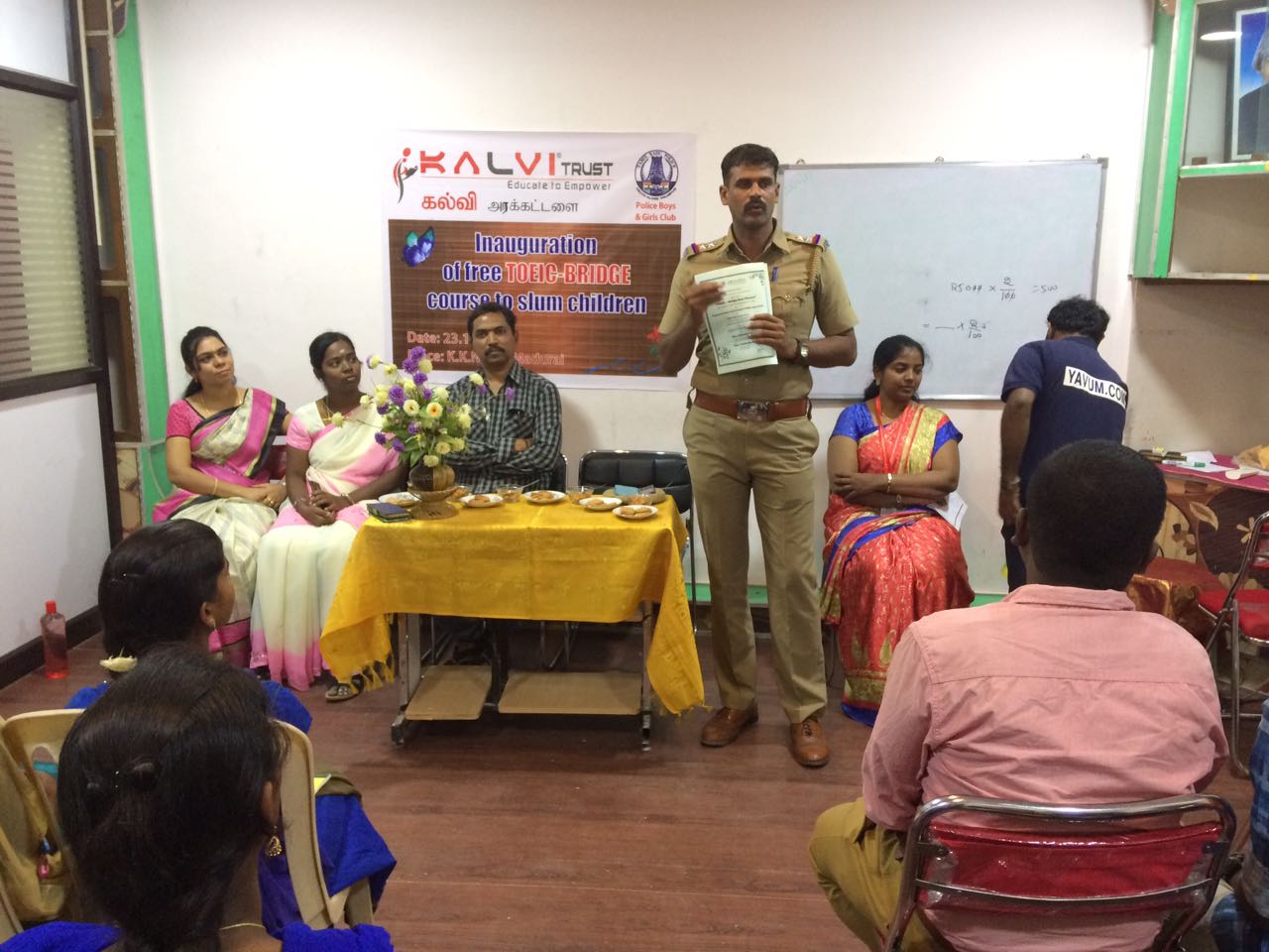 Kalvi Trust Madurai & Police Club Karumbalai, Madurai joining hands to Offering Free TOEIC Training Program for Slum Children